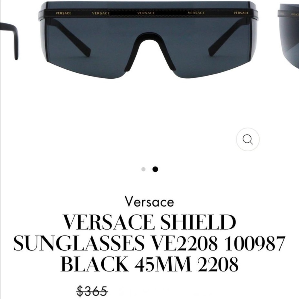 Auth Versace Shield VE2208 Black Sunglasses Unisex